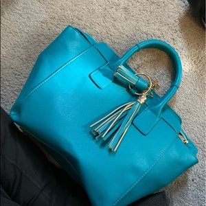 Teal bowler purse